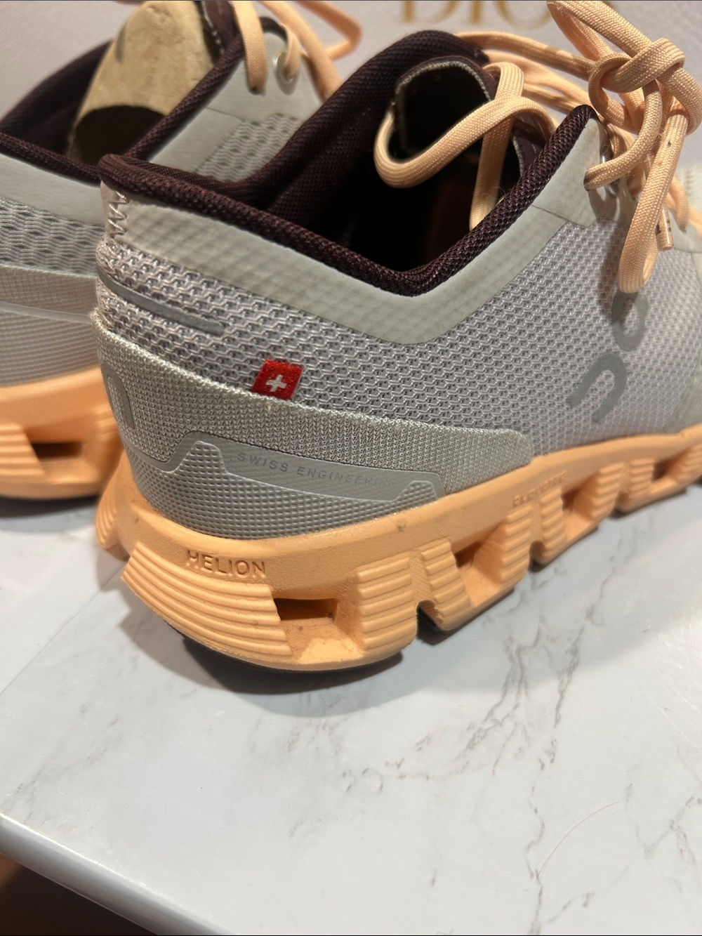On Cloud On Running Beige & Peach Runner Sneakers - Picture 10 of 13